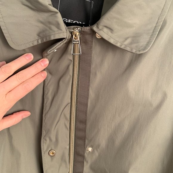 Geox Respira Parka Pisa Cape Jacket Deep Olive Green Size 12 - Picture 9 of 15